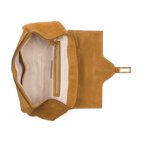 NWT Amerai Cuoio  Genuine Suede Top Handle Satchel - Picture 13 of 14